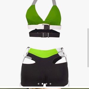 Neon rave buckle set